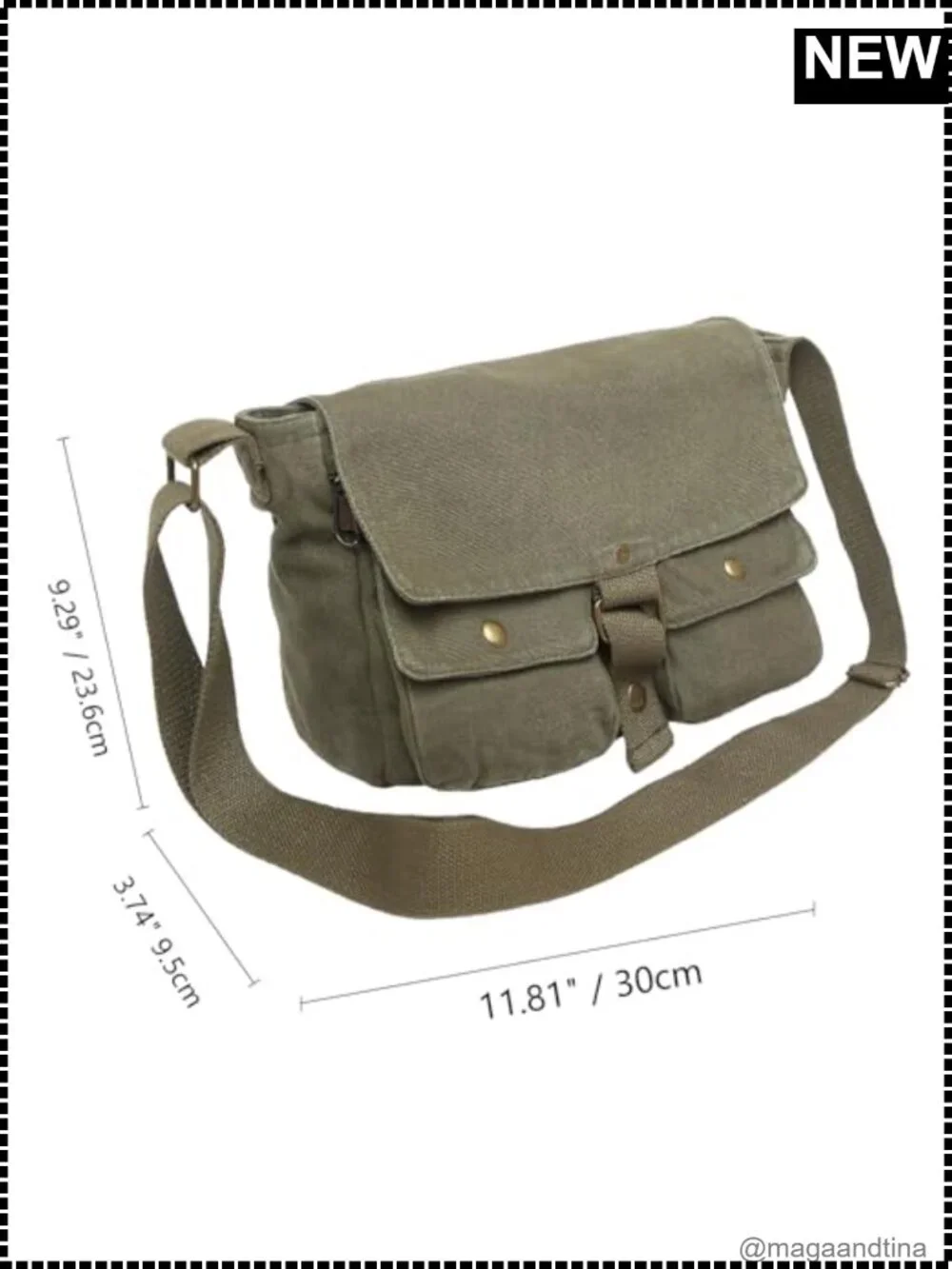Canvas Messenger Bag Crossbody Shoulder Satchel Vintage Style